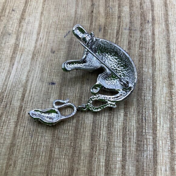 Tara Vanessa NIB Rhinestone Cat and Mouse Silver Tone Brooch - Picture 4 of 5